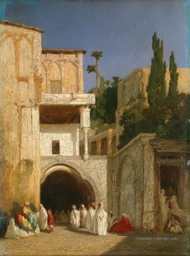  oriental - Avant une mosquée Alexandre Gabriel Decamps orientaliste